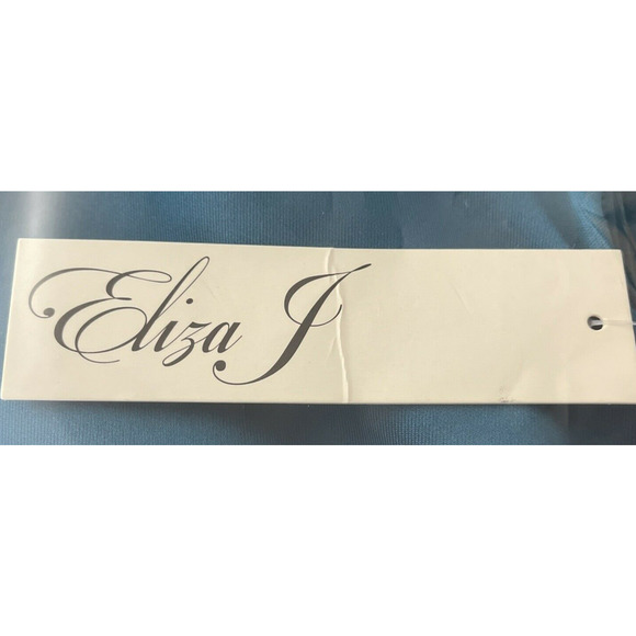 ELIZA J Womens In Peacock Ruffle Stretch Satin Gown Size 8 - Picture 10 of 10